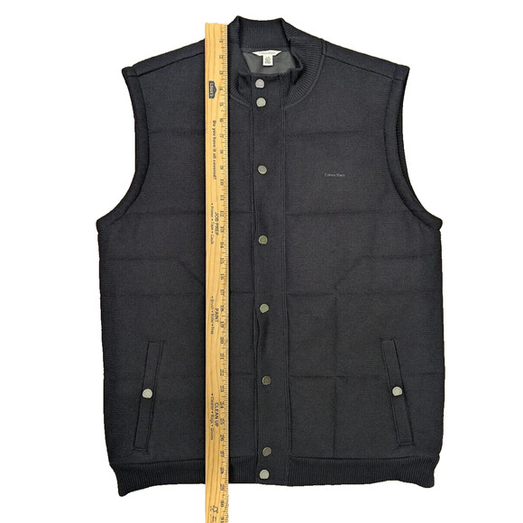 Calvin Klein Full Button Black 100% Cotton Women's Vest Size Large - Picture 5 of 8